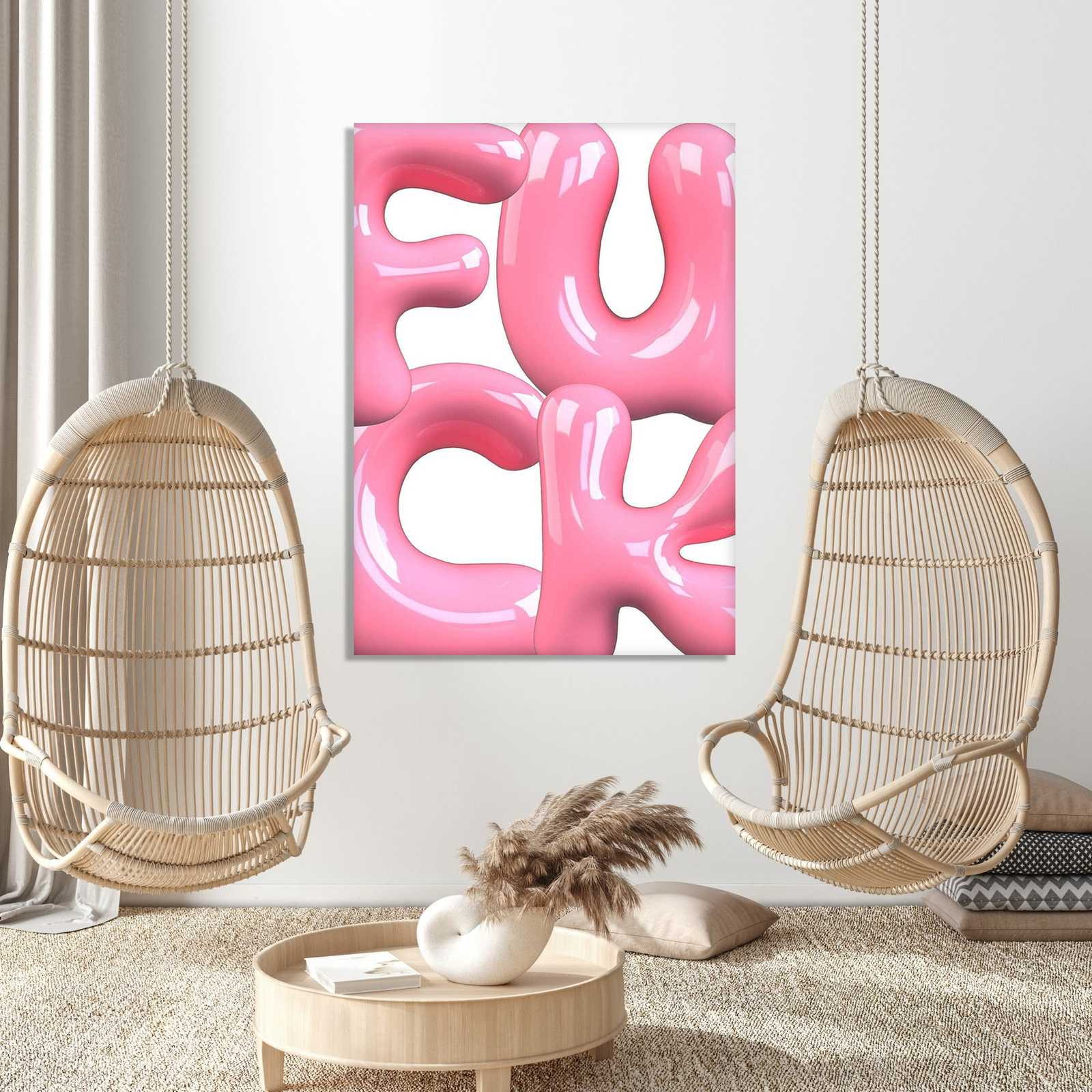 Affiche Art Texte Rose Audacieux