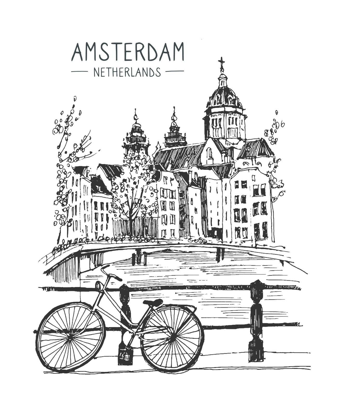 Affiche Murale Vue Urbaine d'Amsterdam