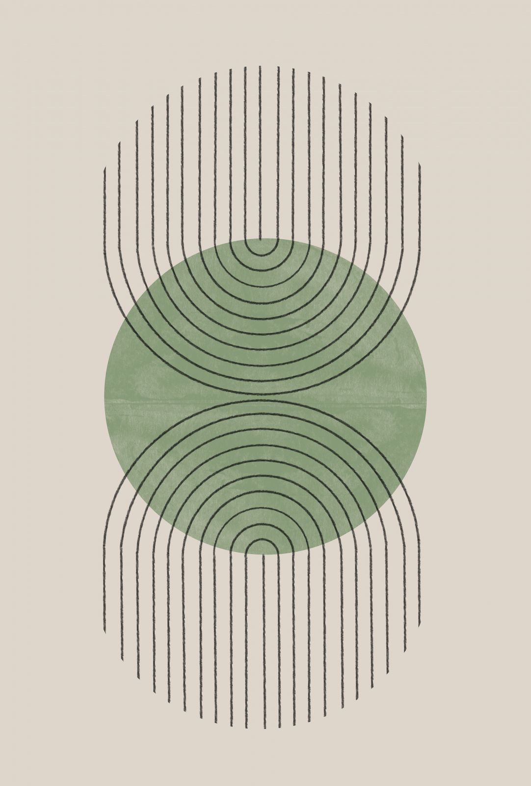 Affiche - Cercle Vert Abstrait