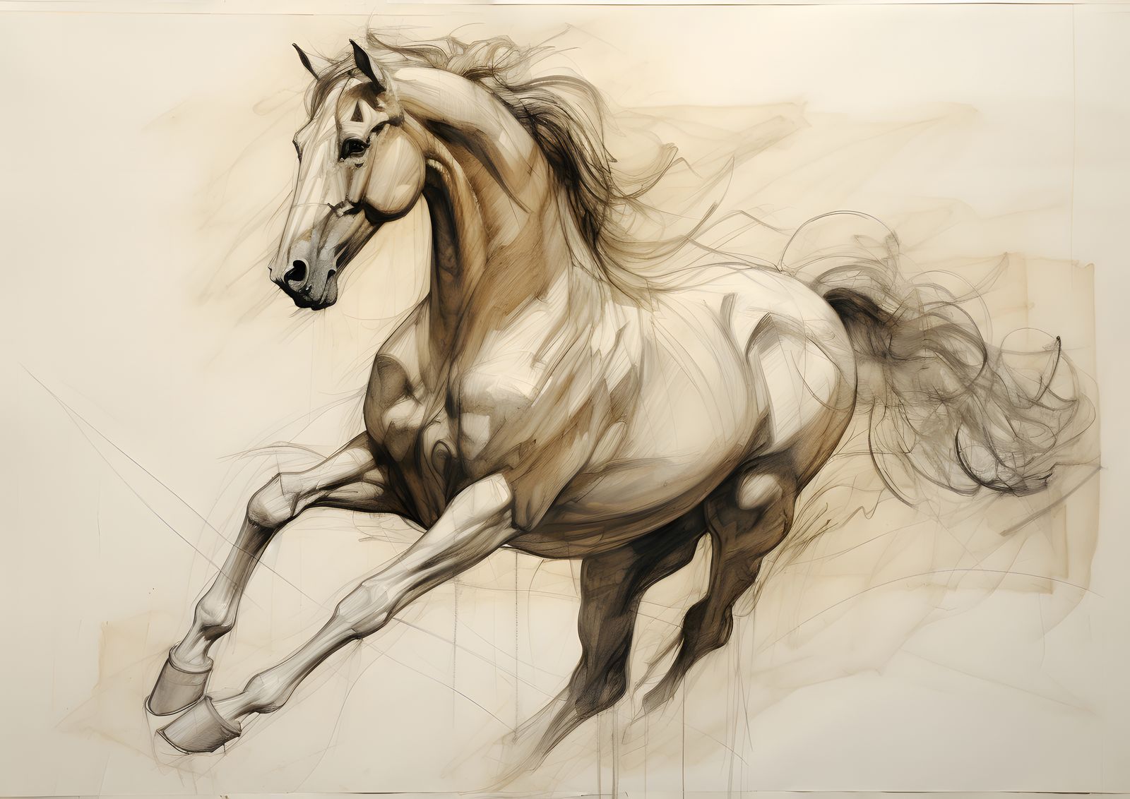 Poster - Croquis de cheval