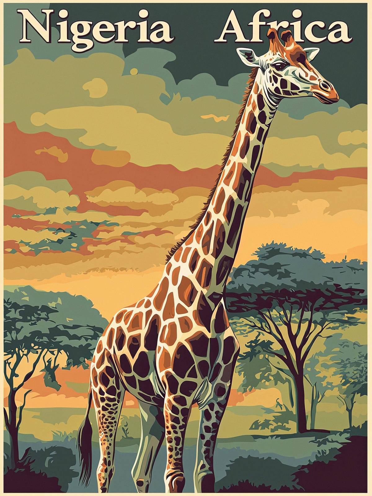 Poster - Girafe au Nigeria