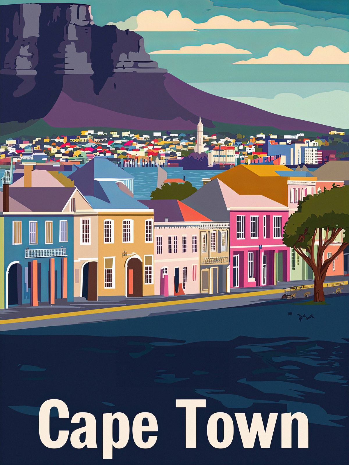 Affiche - Paysage urbain de Cape Town