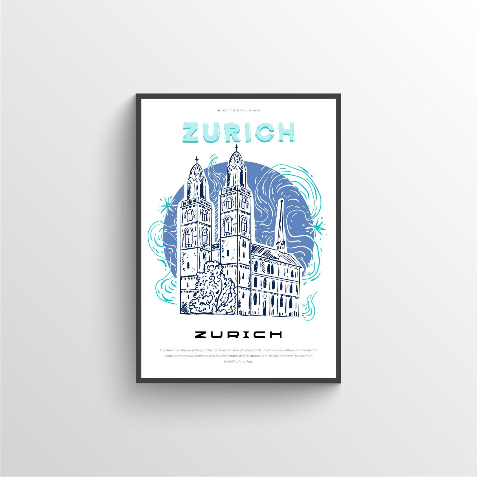 Affiche Murale Paysage Urbain de Zurich