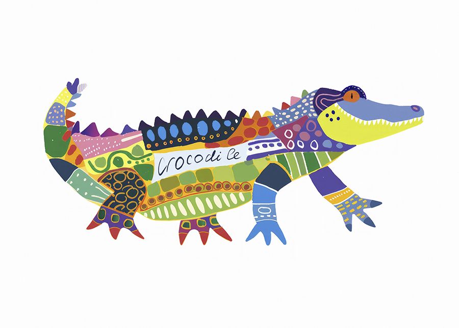 Affiche - Crocodile Coloré