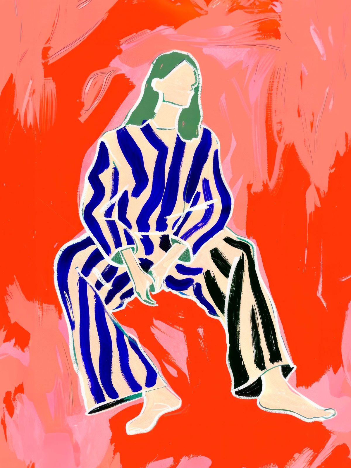 Affiche - Figure Abstraite sur Orange