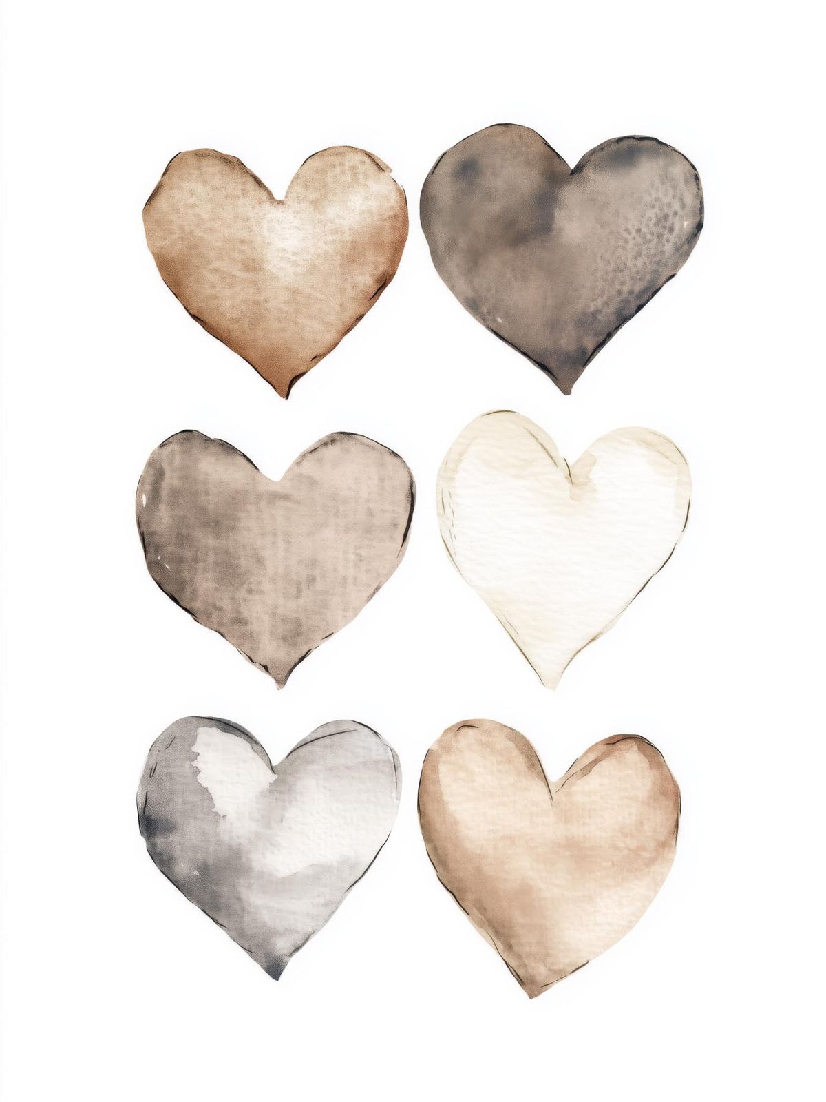 Affiche - Design Coeur Aquarelle