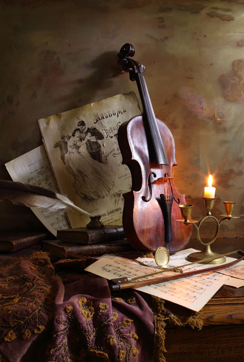 Poster - Violon et Bougie