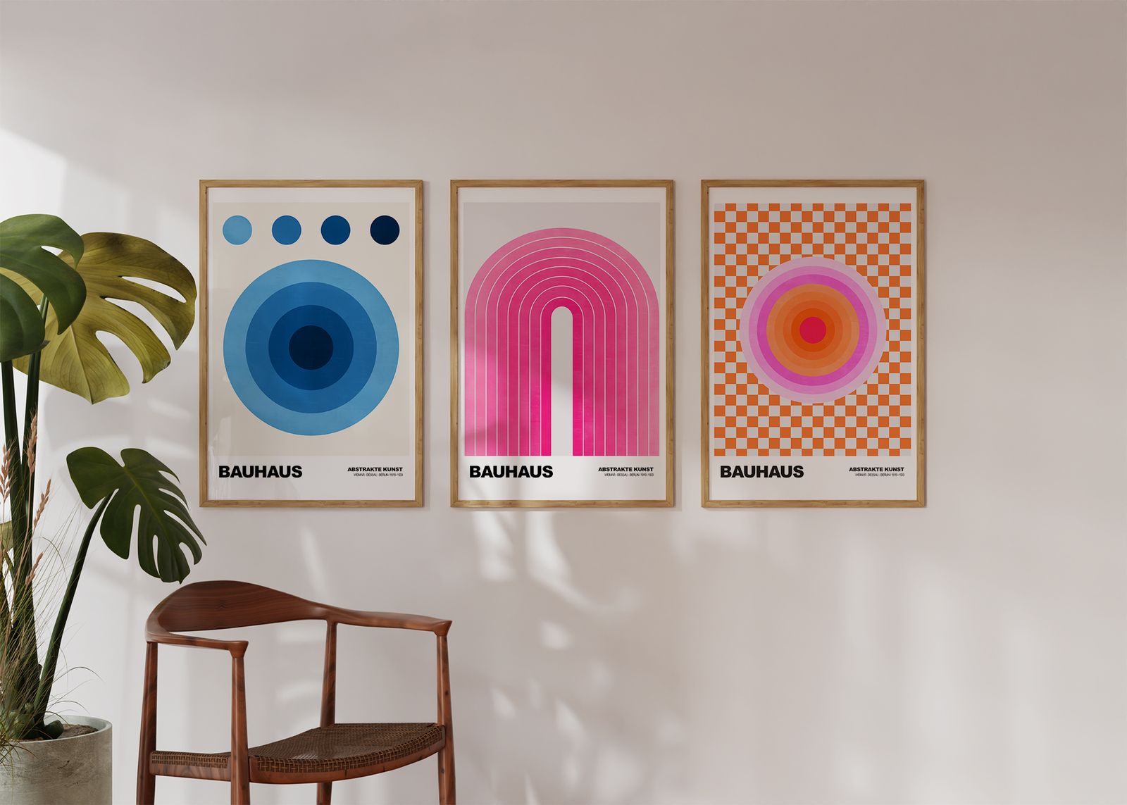 Poster - Art Abstrait Bauhaus / Ensemble de 3