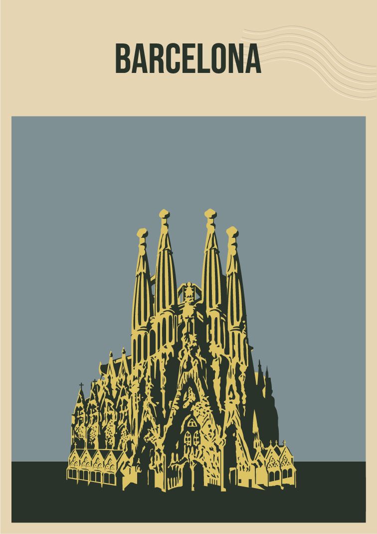 Poster Mural de Barcelone