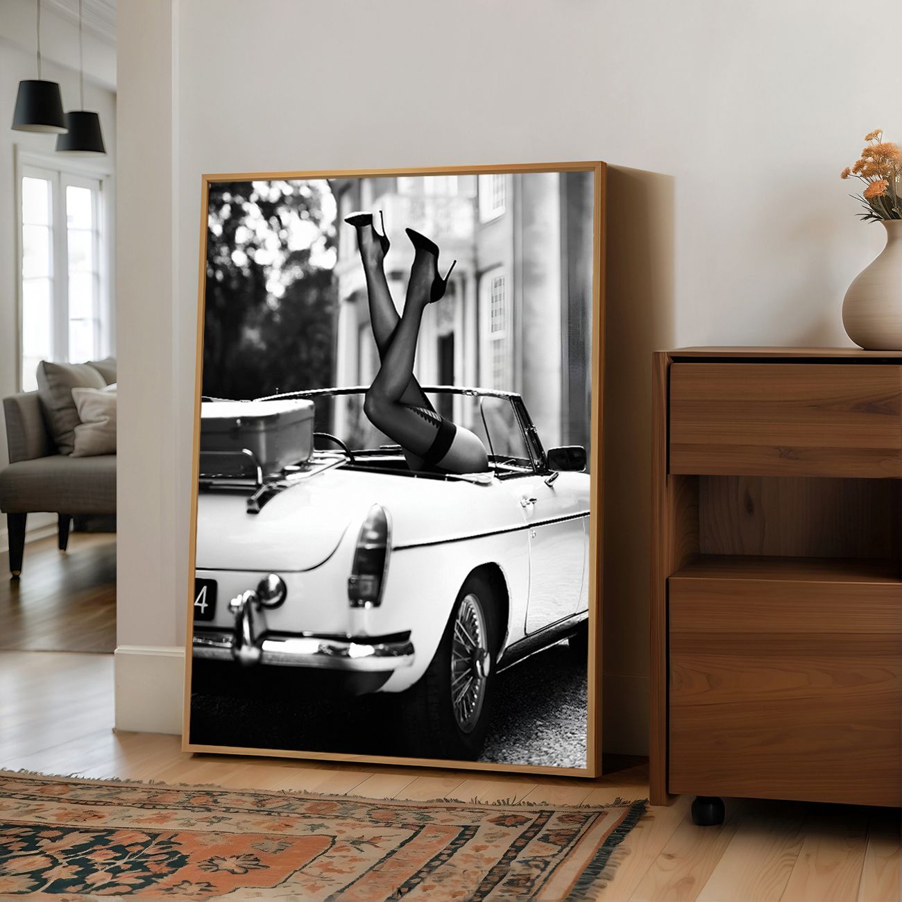 Affiche Voiture Noir et Blanc