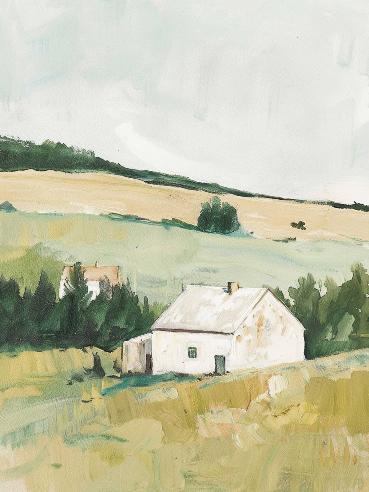 Poster - Paysage de Maison de Campagne