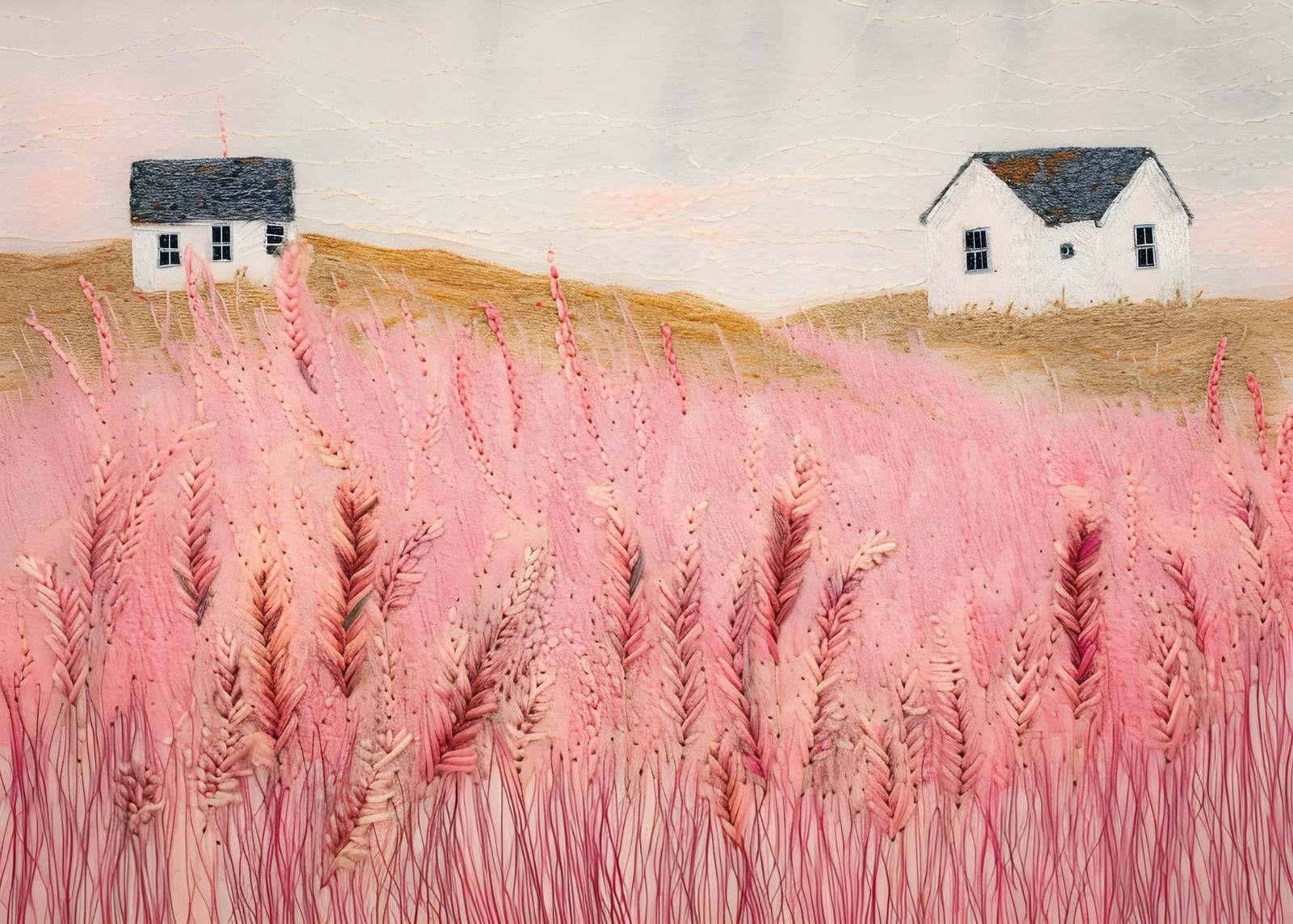 Affiche - Paysage de champ rose