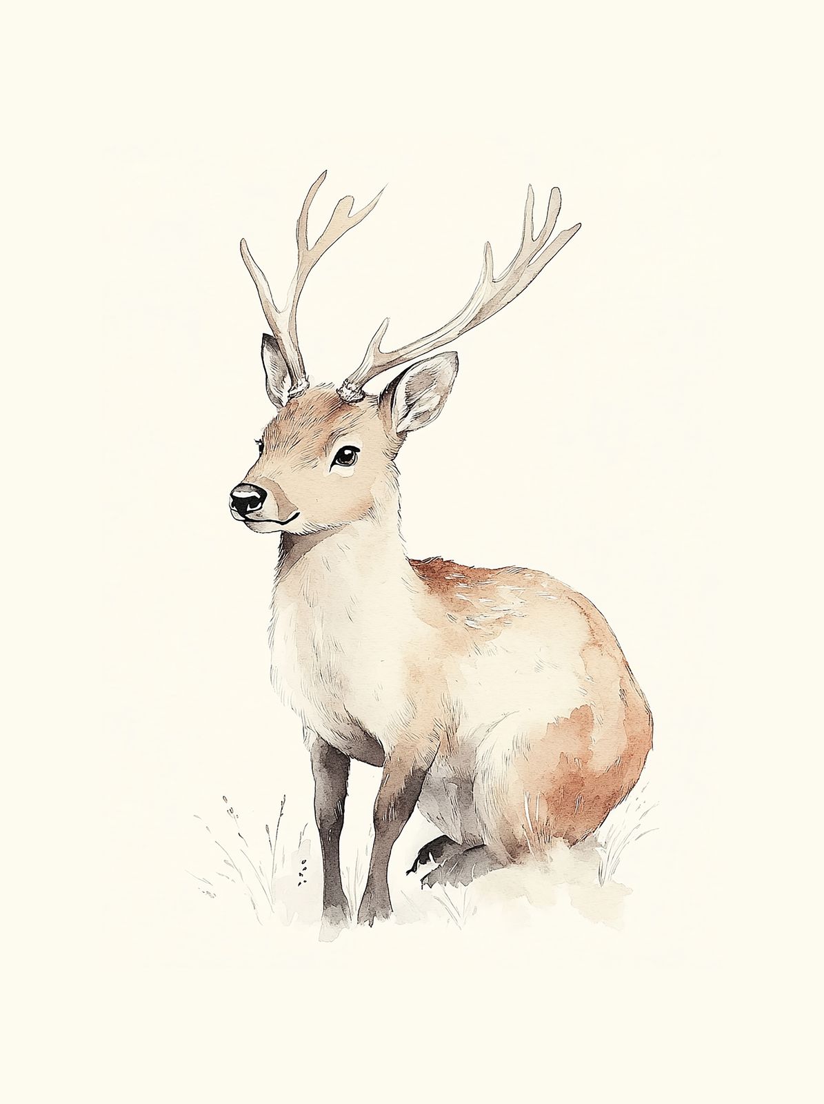 Affiche - Cerf Aquarelle
