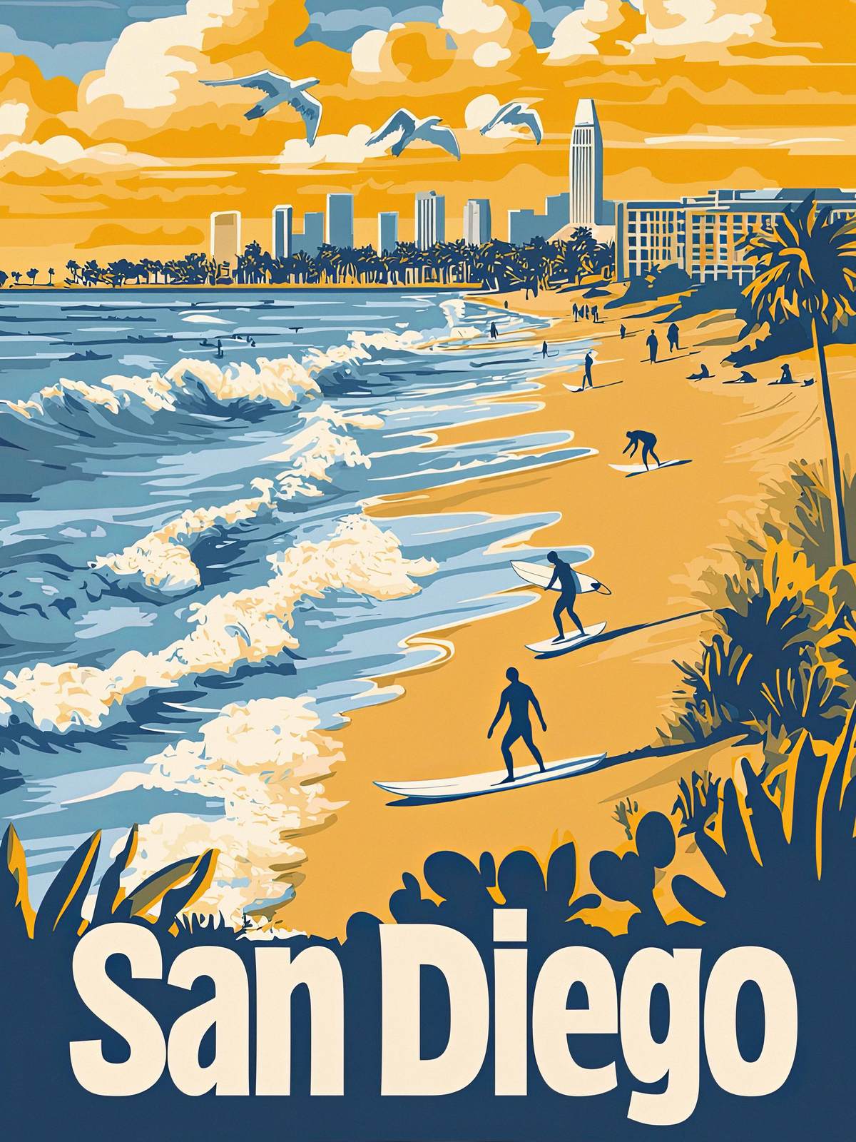 Affiche - Plage de San Diego