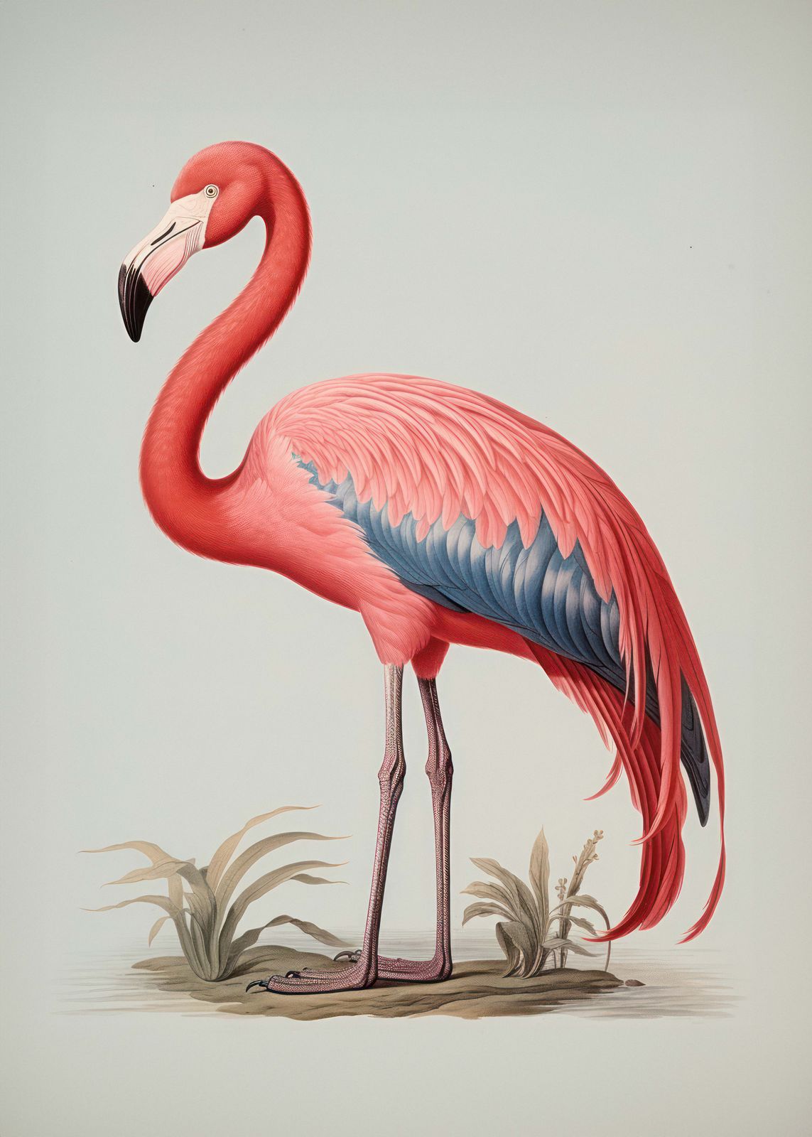 Affiche - Illustration de Flamant Rose
