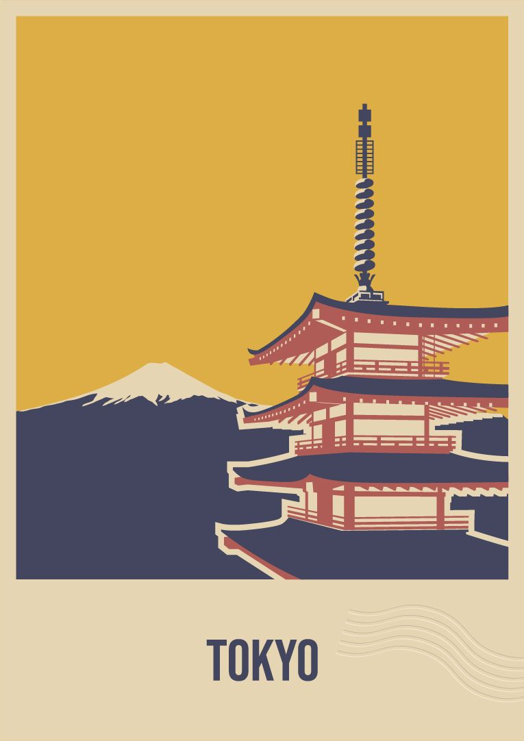 Affiche d'Art de Tokyo Skyline