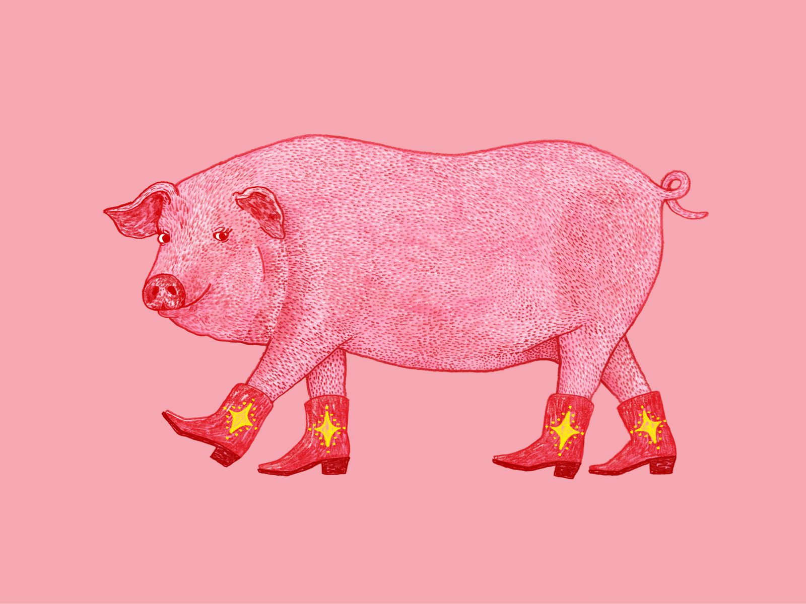 Affiche - Cochon en Bottes