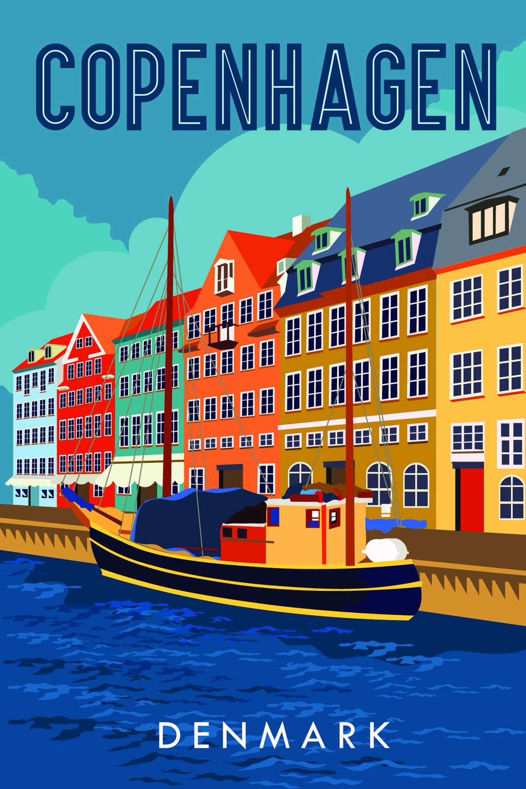 Affiche Copenhague Danemark