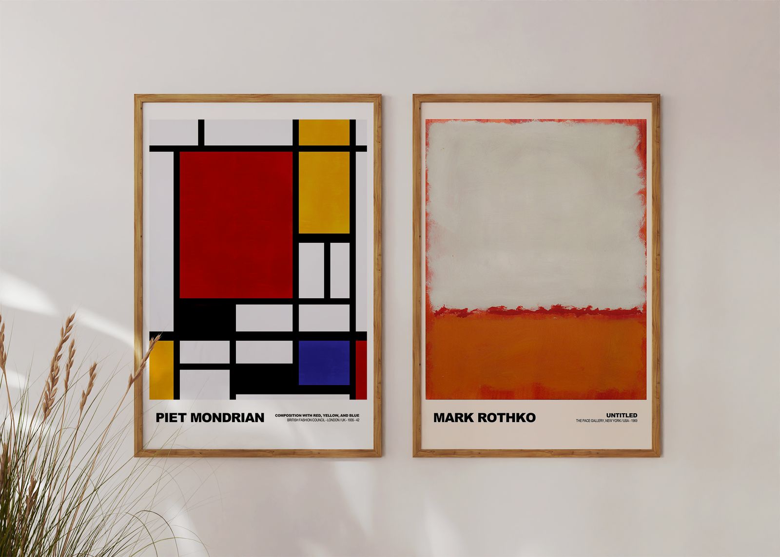 Affiche - Art de Mondrian et Rothko / Ensemble de 2
