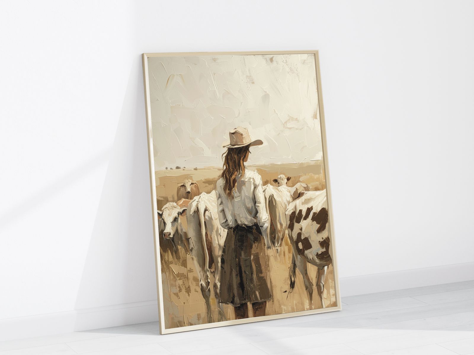 Affiche - Femme avec des vaches