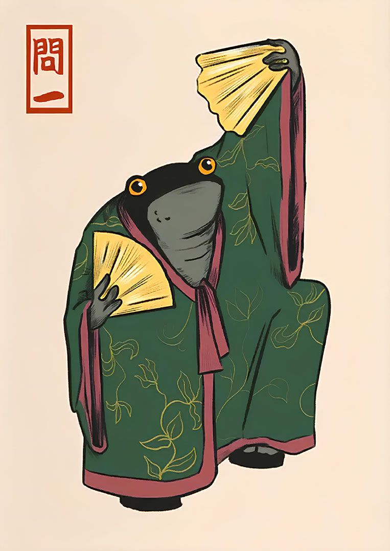 Affiche - Grenouille en Kimono