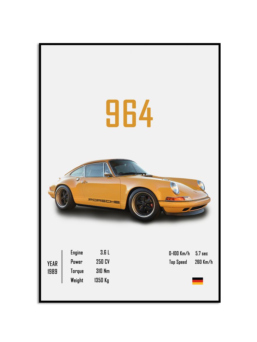 Affiche - Porsche 964 1989