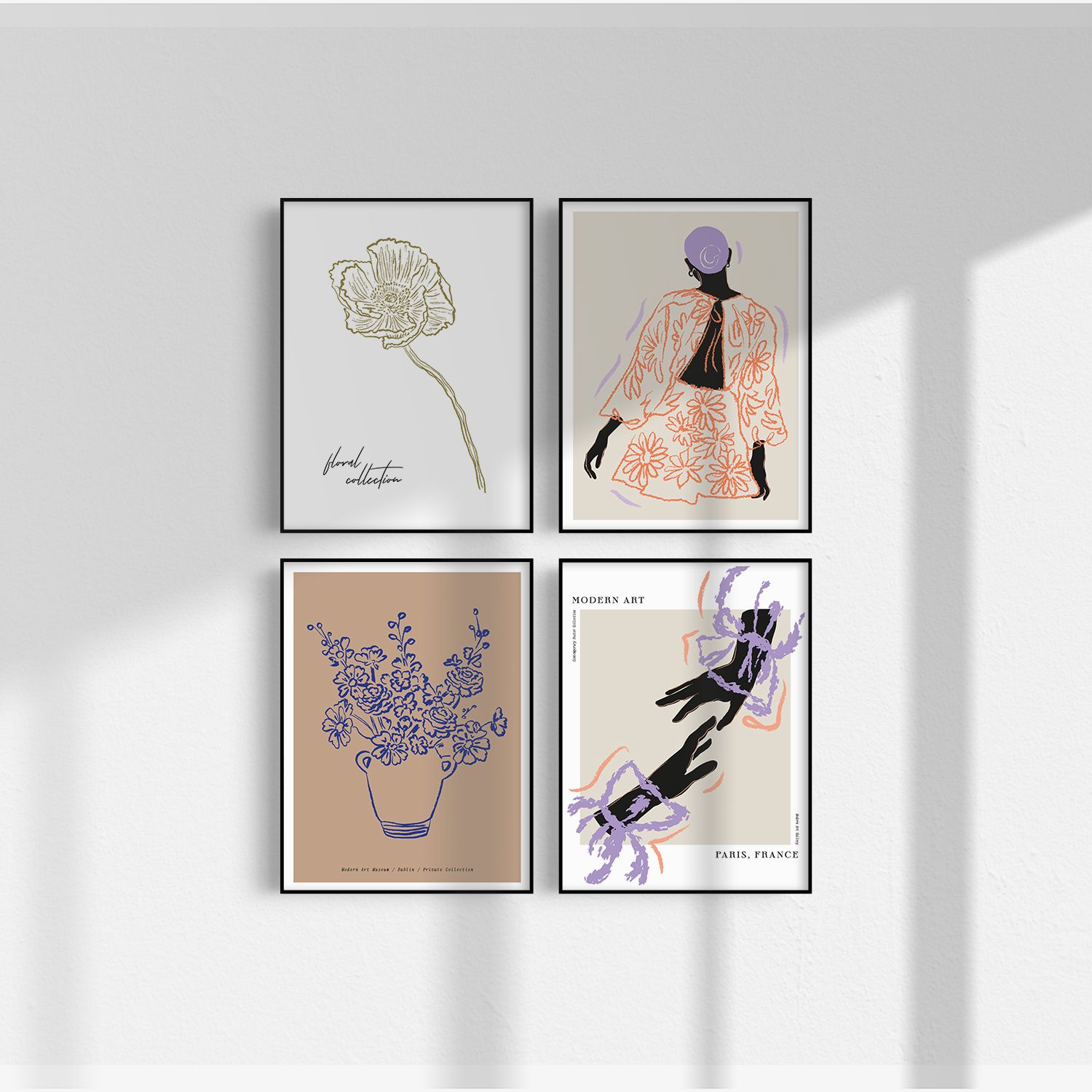 Poster - Collection florale d'art moderne / Ensemble de 4