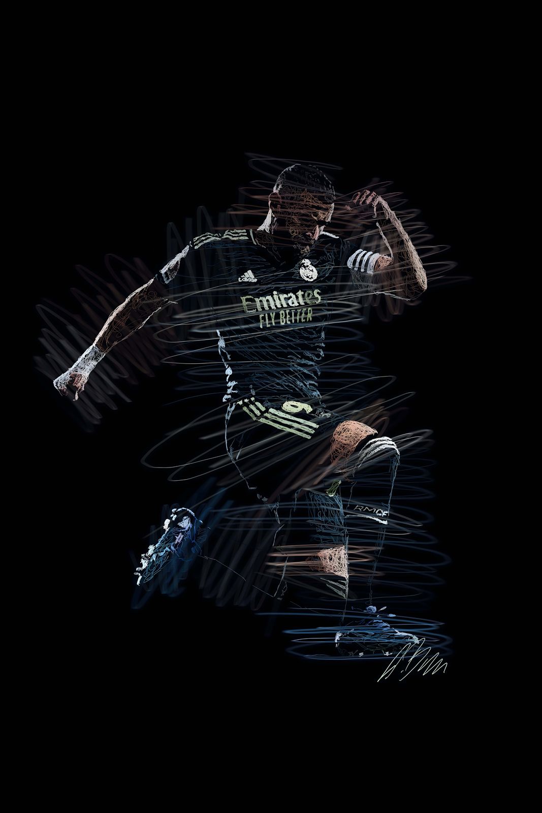 Affiche - Star du Football Abstrait