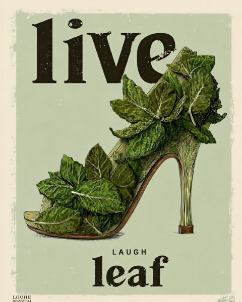 Affiche - Conception de Chaussure Feuille