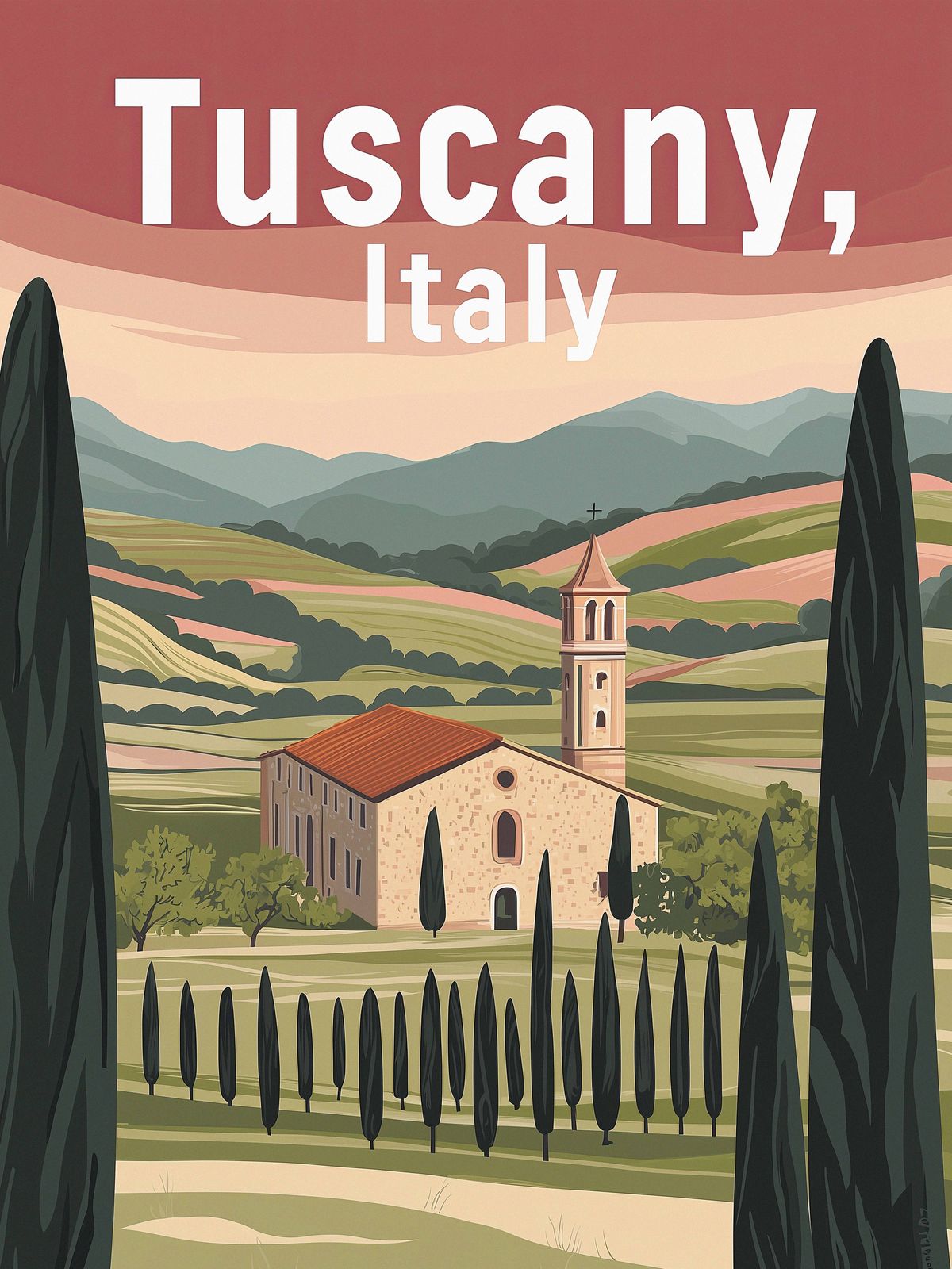 Affiche - Toscane, Italie