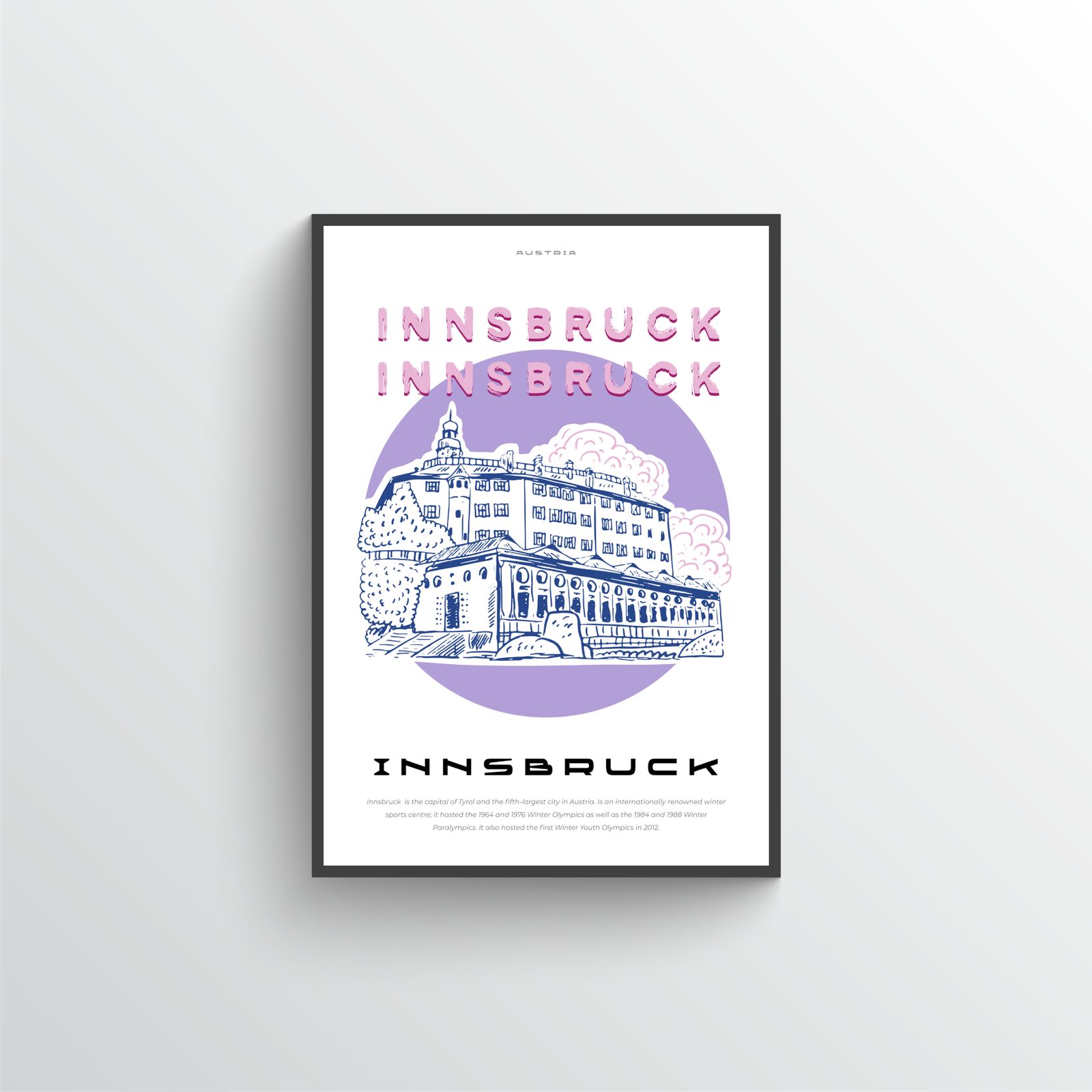 Affiche artistique de voyage à Innsbruck
