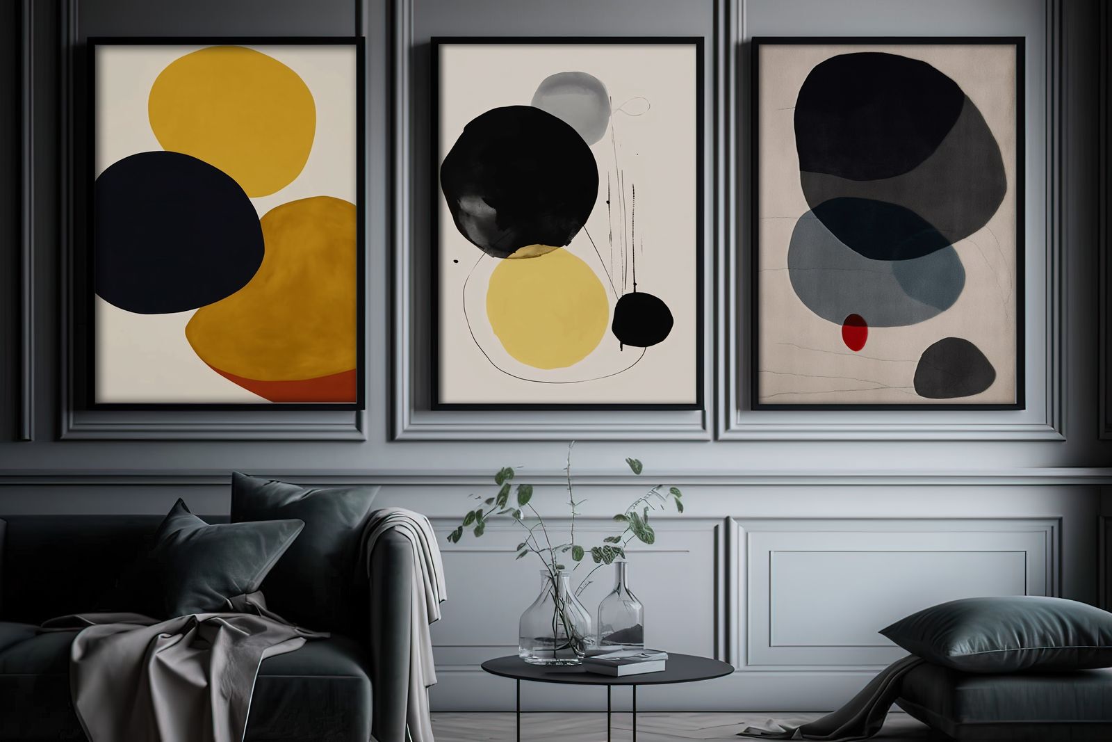 Affiche - Cercles Abstraits / Ensemble de 3