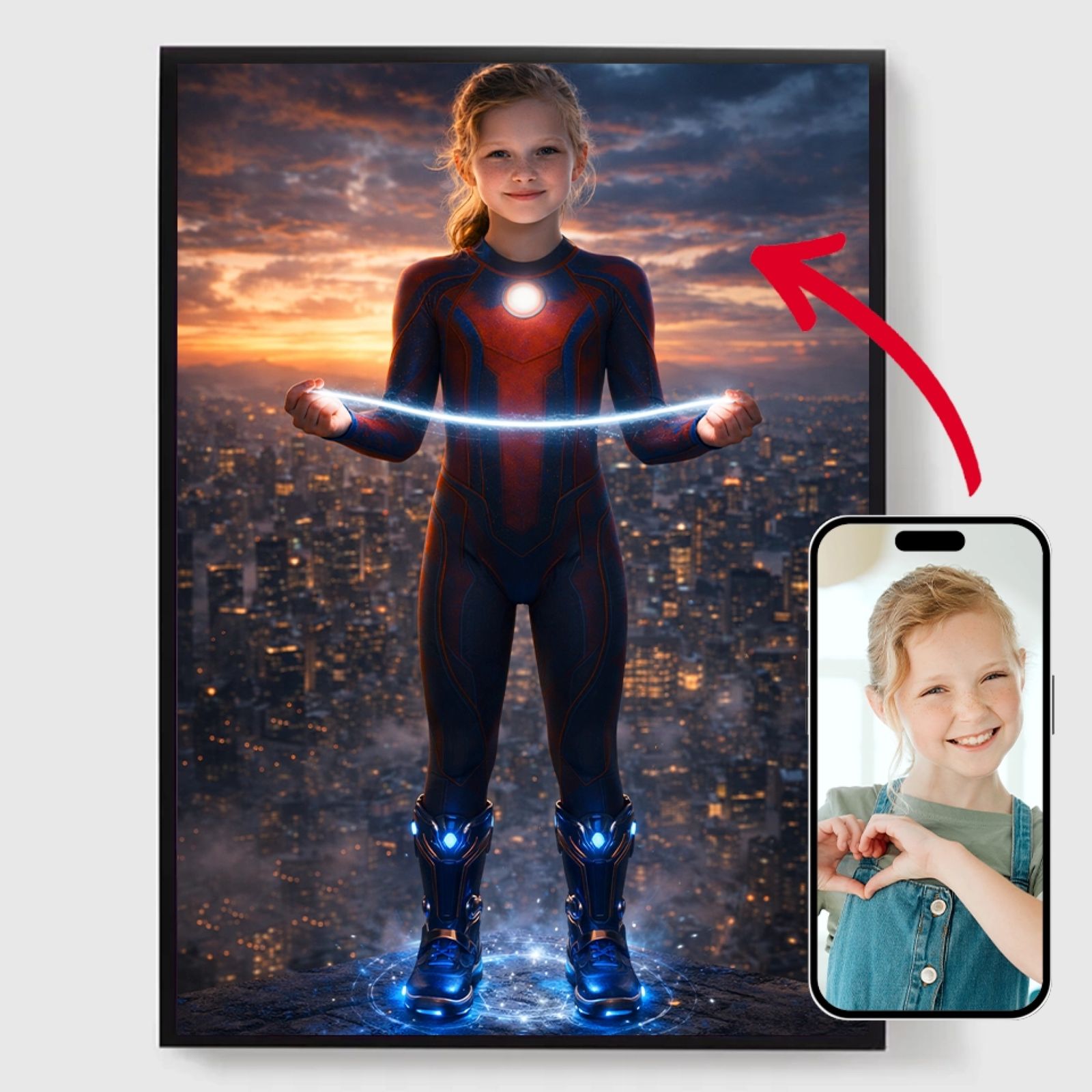 Affiche Personnalisée - Héros Enfant Araignée - Affiche IA