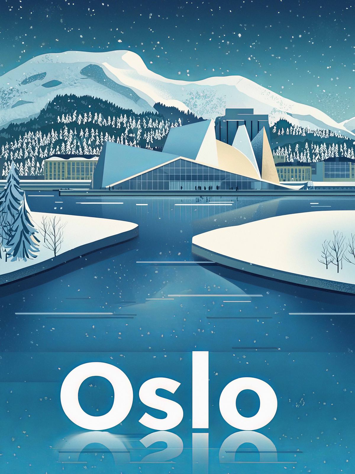 Poster - Scène d'hiver à Oslo