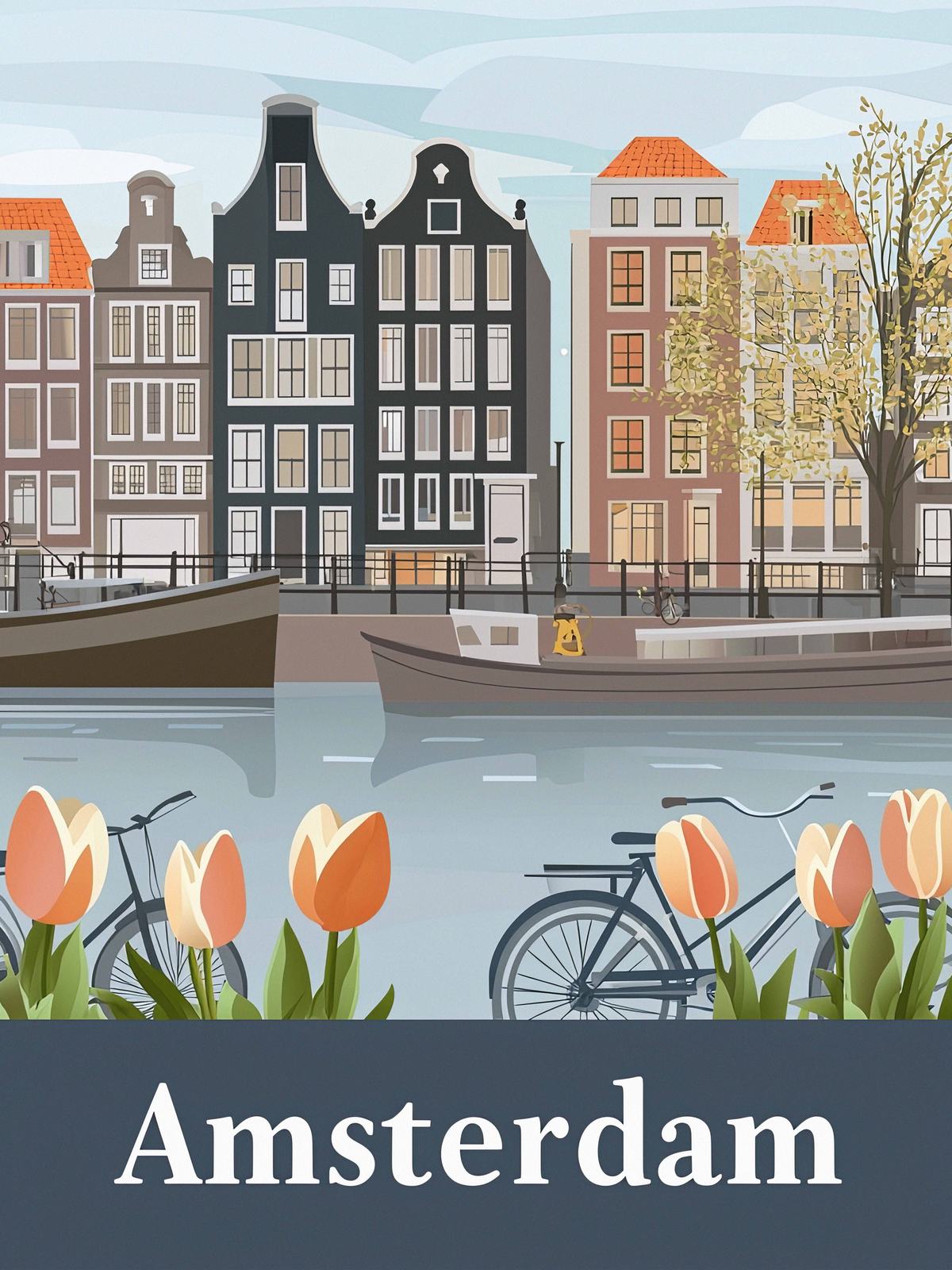 Affiche - Paysage Urbain d'Amsterdam