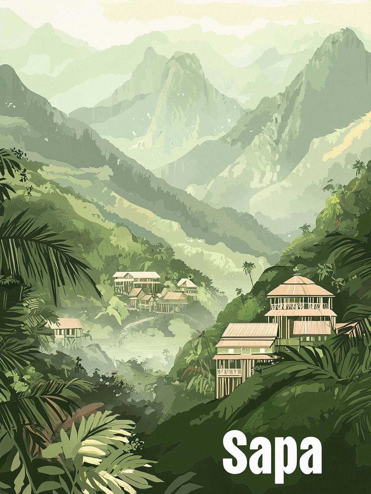 Affiche - Paysage de Sapa