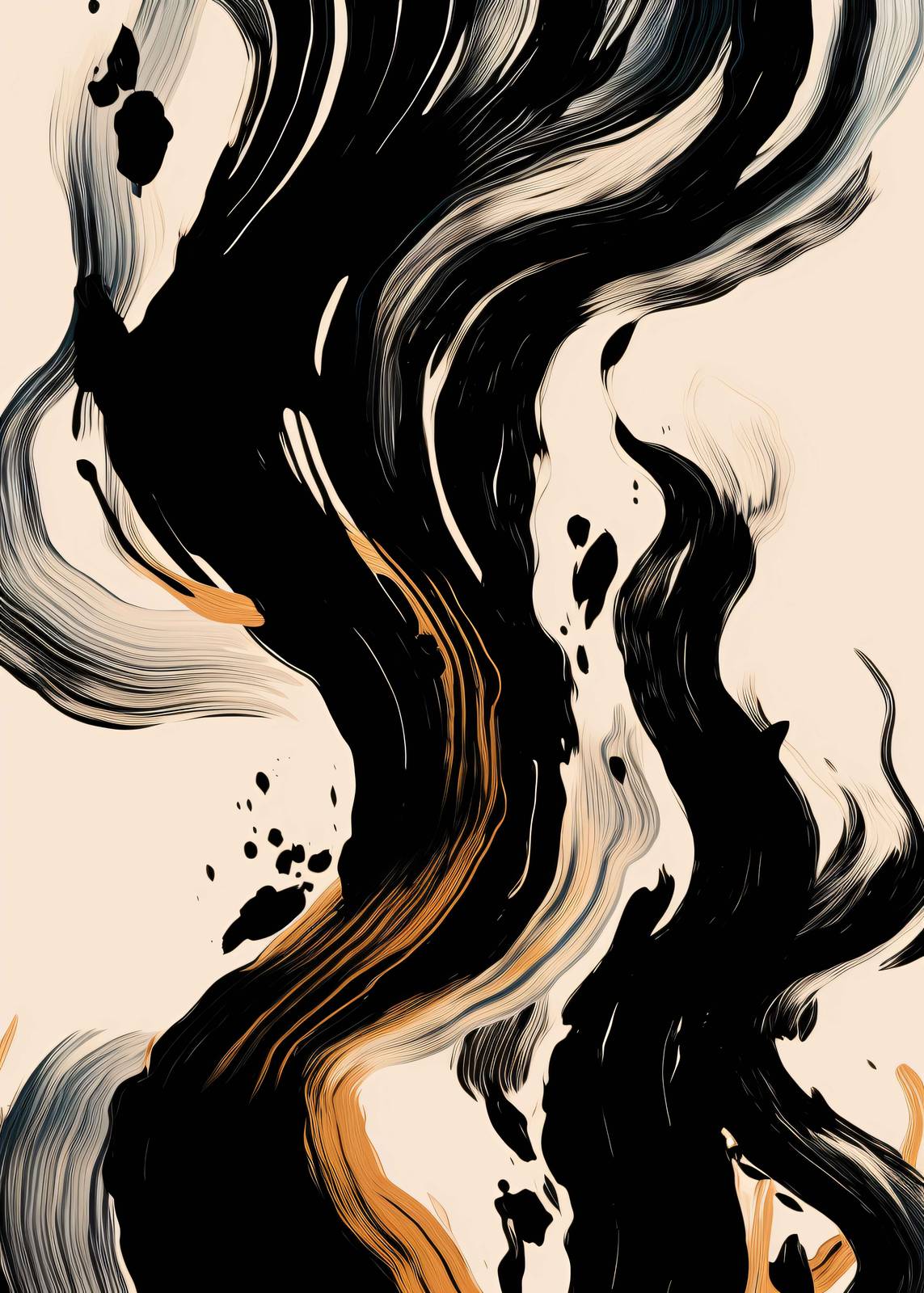 Poster - Abstrait Noir et Or