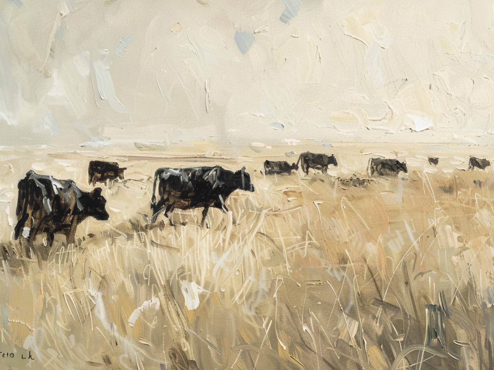 Affiche - Vaches Pâturant