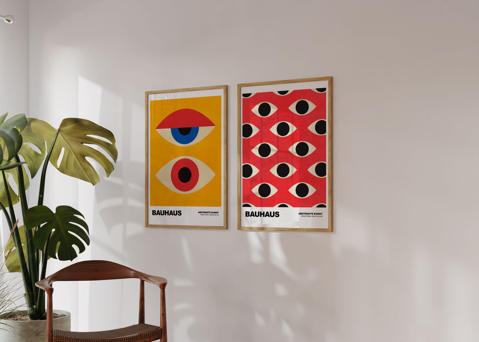 Affiche - Art Abstrait Bauhaus / Ensemble de 2