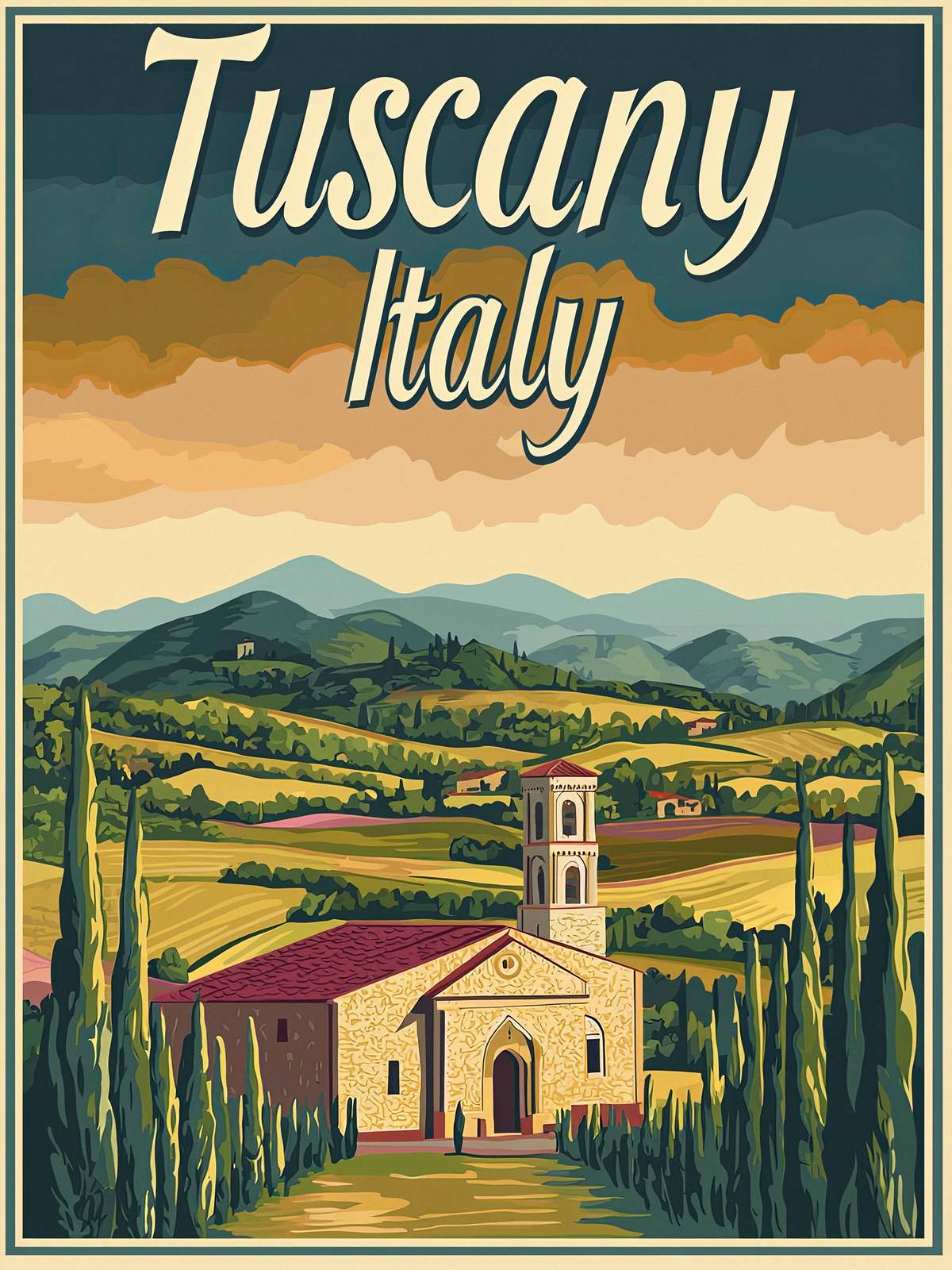 Affiche - Paysage de Toscane