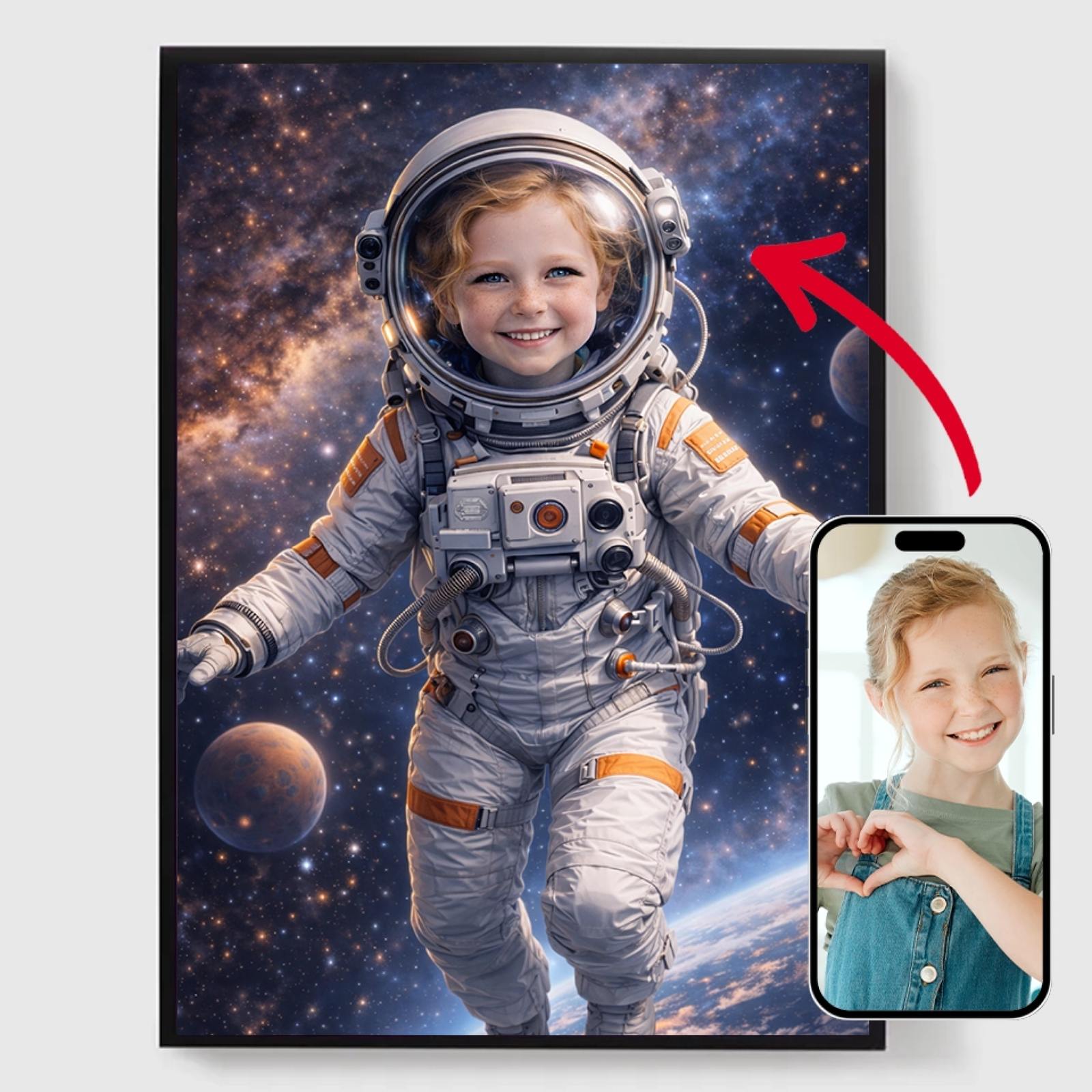 Affiche Personnalisée - Enfant Astronaute - Affiche IA