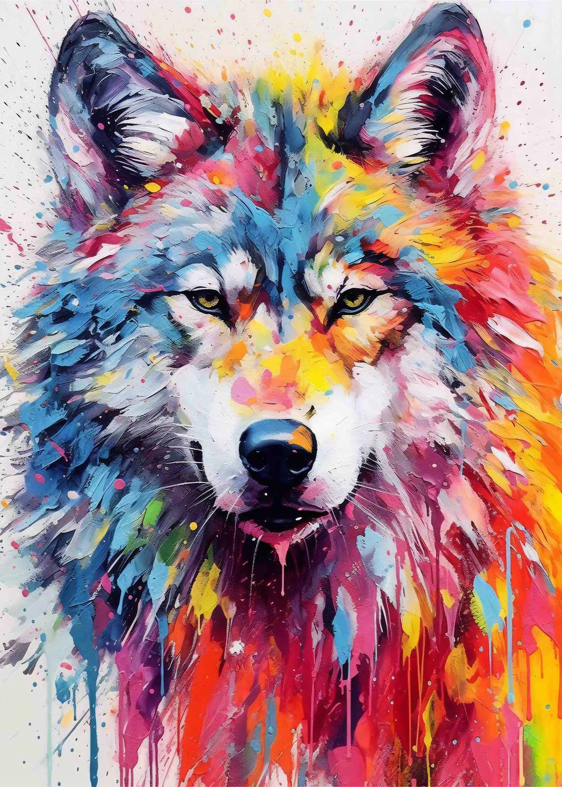 Affiche - Loup Coloré