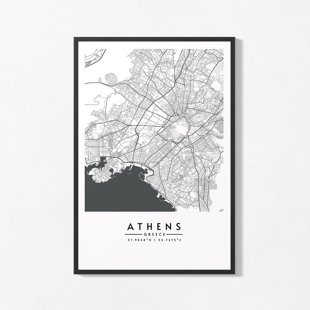 Poster - Carte d'Athènes