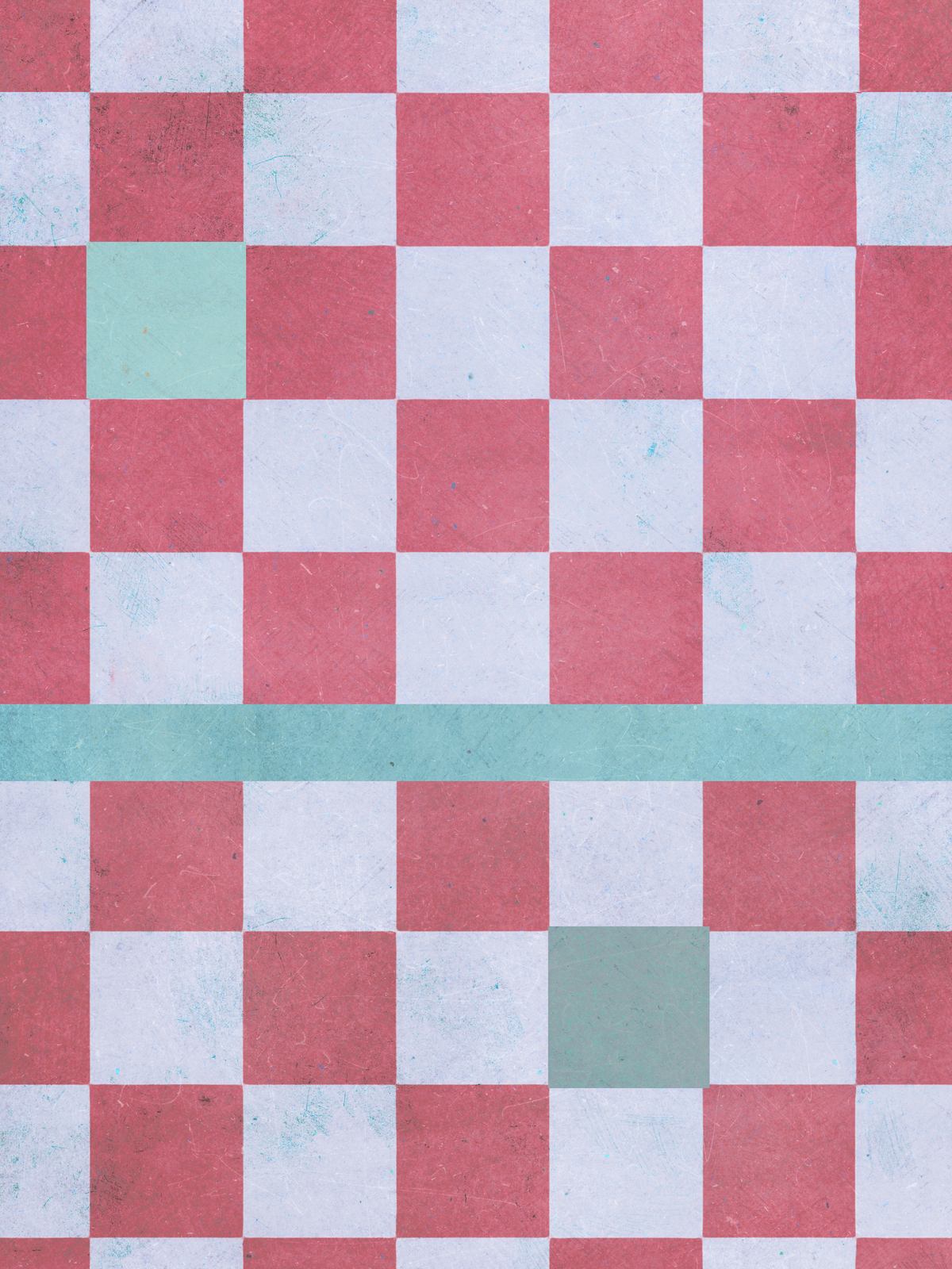 Affiche - Motif à Carreaux Rouges et Verts