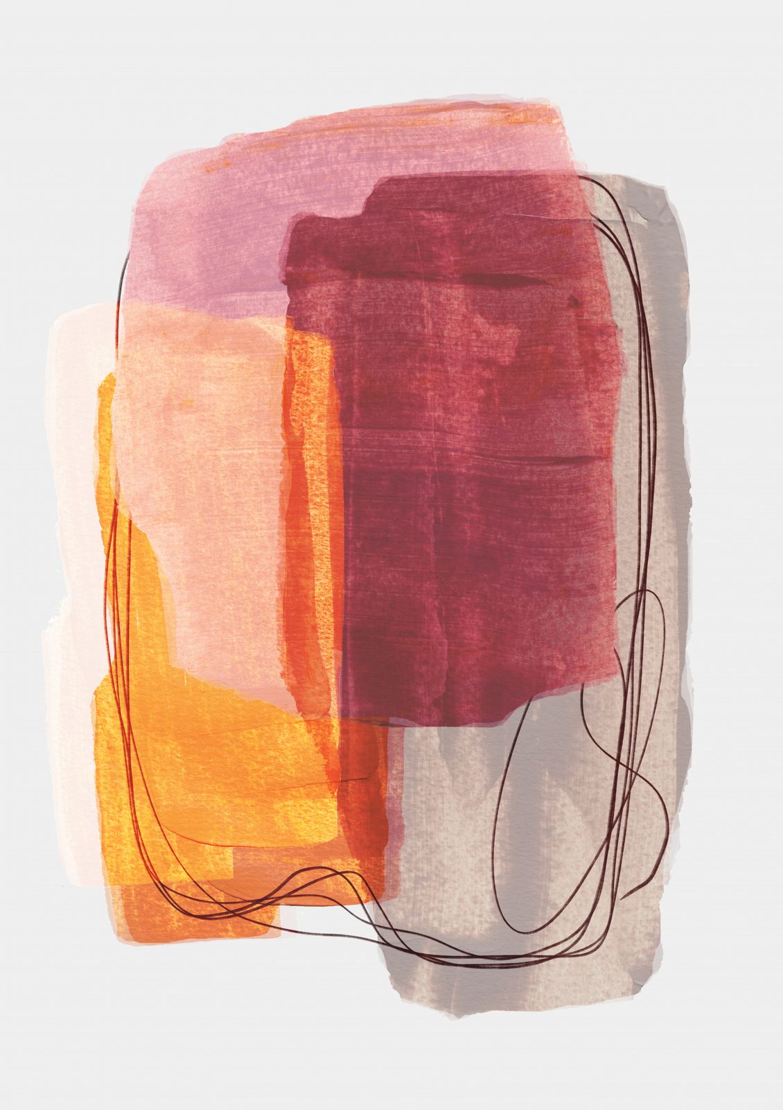 Affiche - Blocs de Couleurs Abstraits