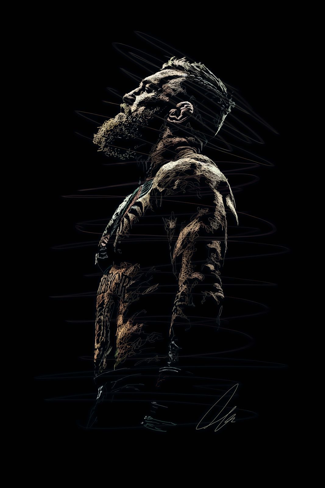 Affiche - Portrait d'un Homme Barbu