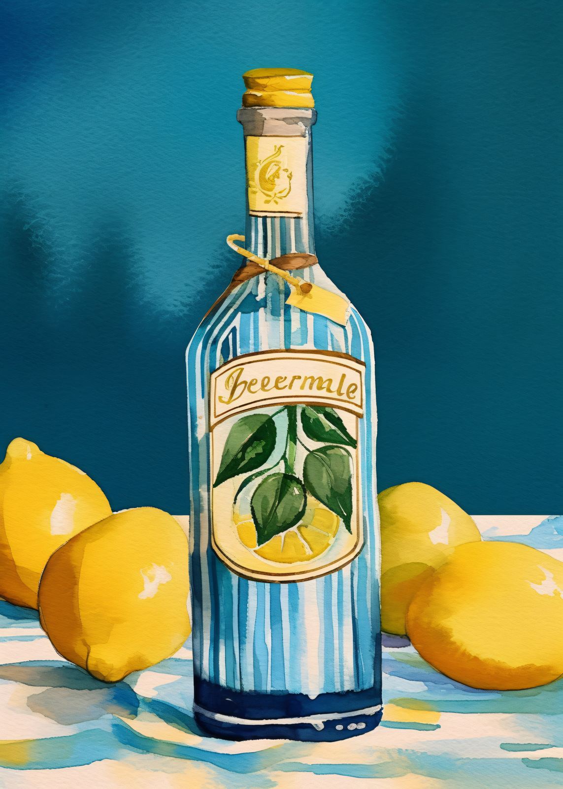 Affiche - Bouteille Beermule et Citrons