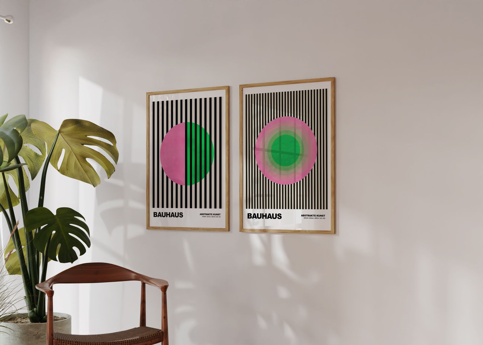 Affiche - Art Abstrait Bauhaus / Ensemble de 2