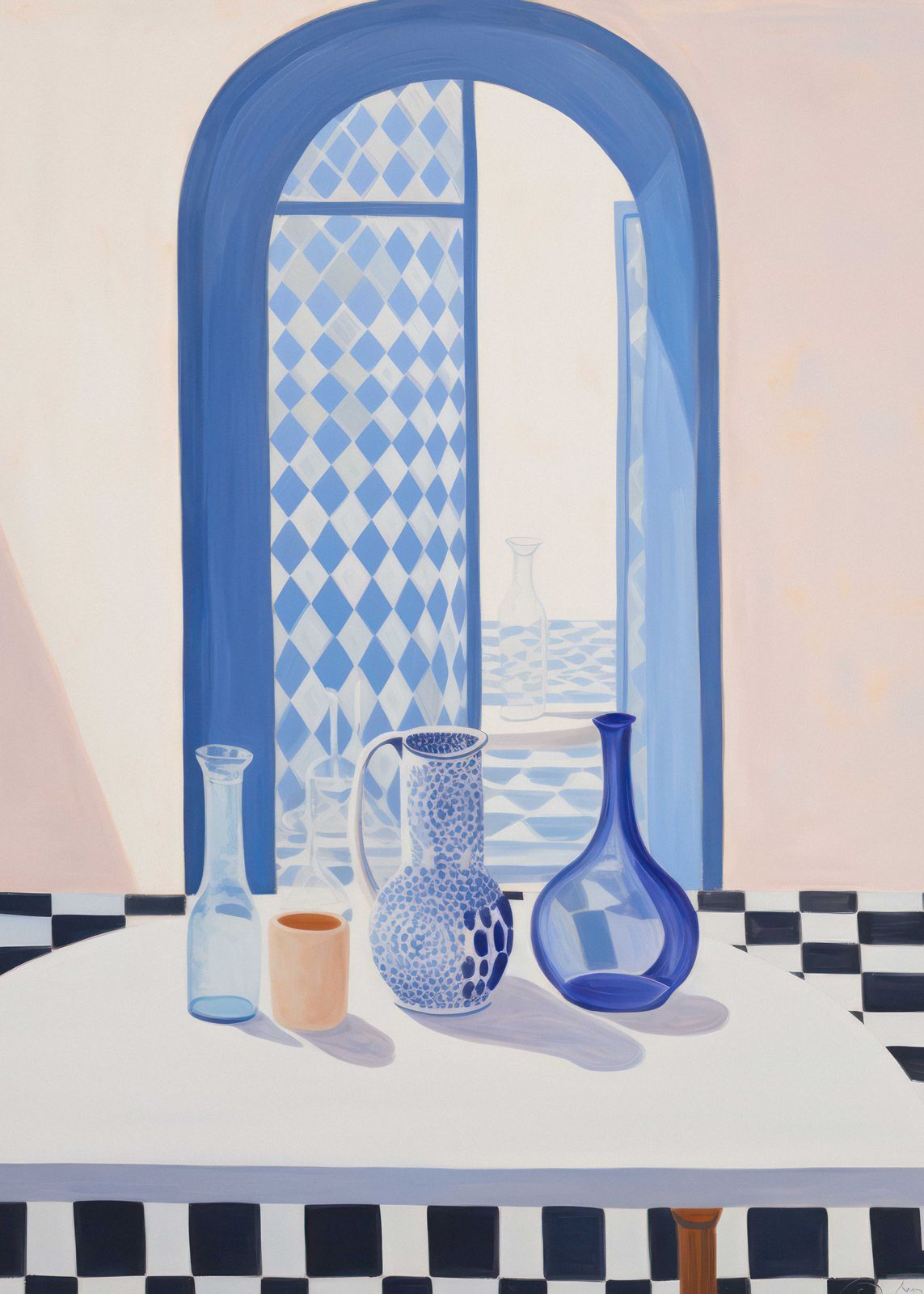 Affiche - Réflexion de Vase Bleu