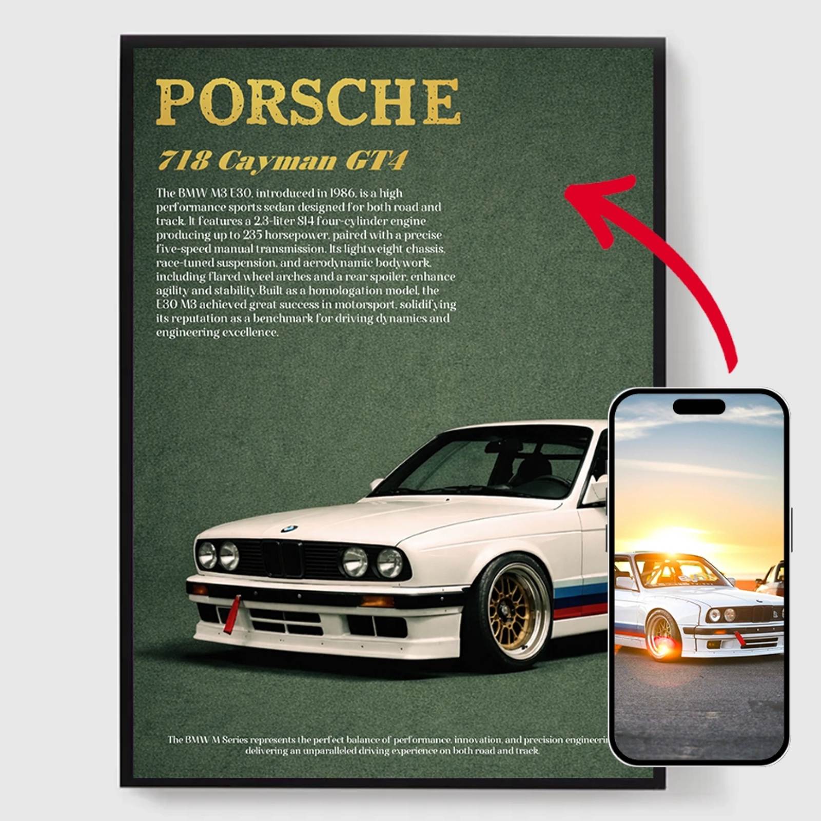 Affiche Personnalisée - Article de Voiture Vintage - Affiche IA
